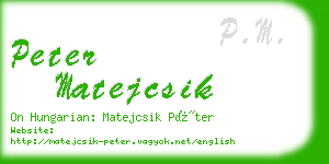 peter matejcsik business card